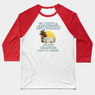 Florida Snowbird RV GRANDPA Don't Do WINTER Baseball T-Shirt